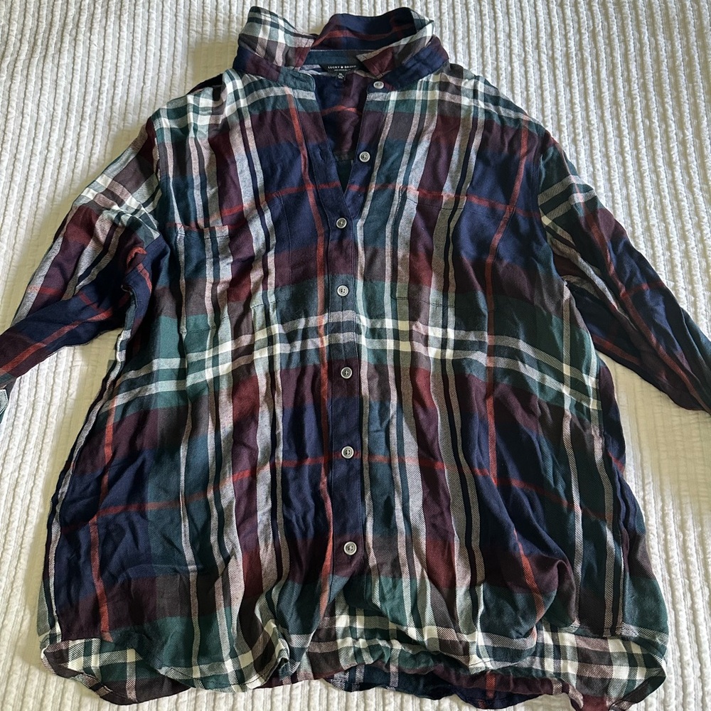 xl multi color lucky brand flannel